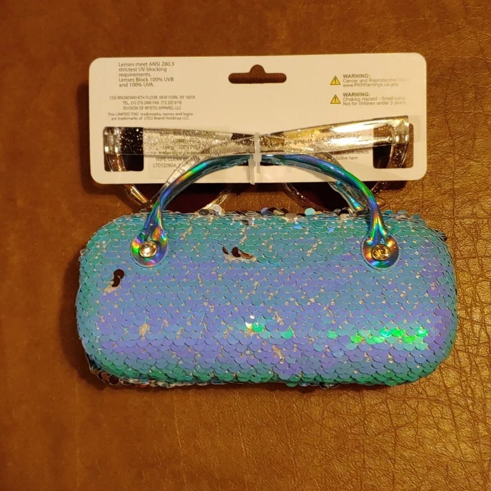 Limited Too Sunglasses w/ Flip Sequins Case